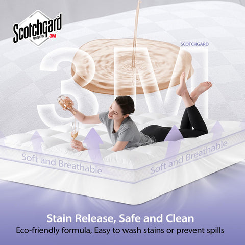 Downluxe gel-infused memory foam delivers cooling comfort and pressure relief.