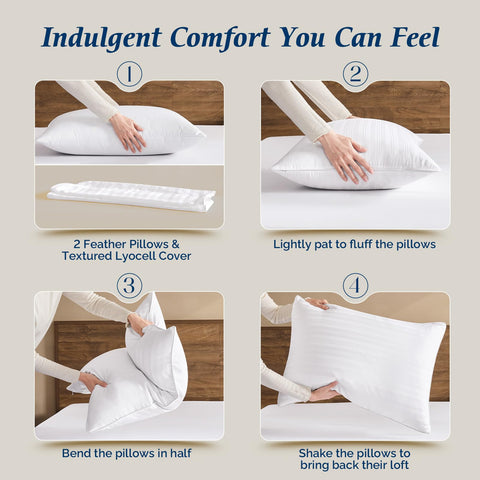 Downluxe goose down and feather fill offers plush, supportive comfort.