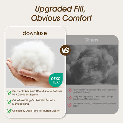 downluxe pillow cover detail with breathable soft fabric for skin friendly comfort
