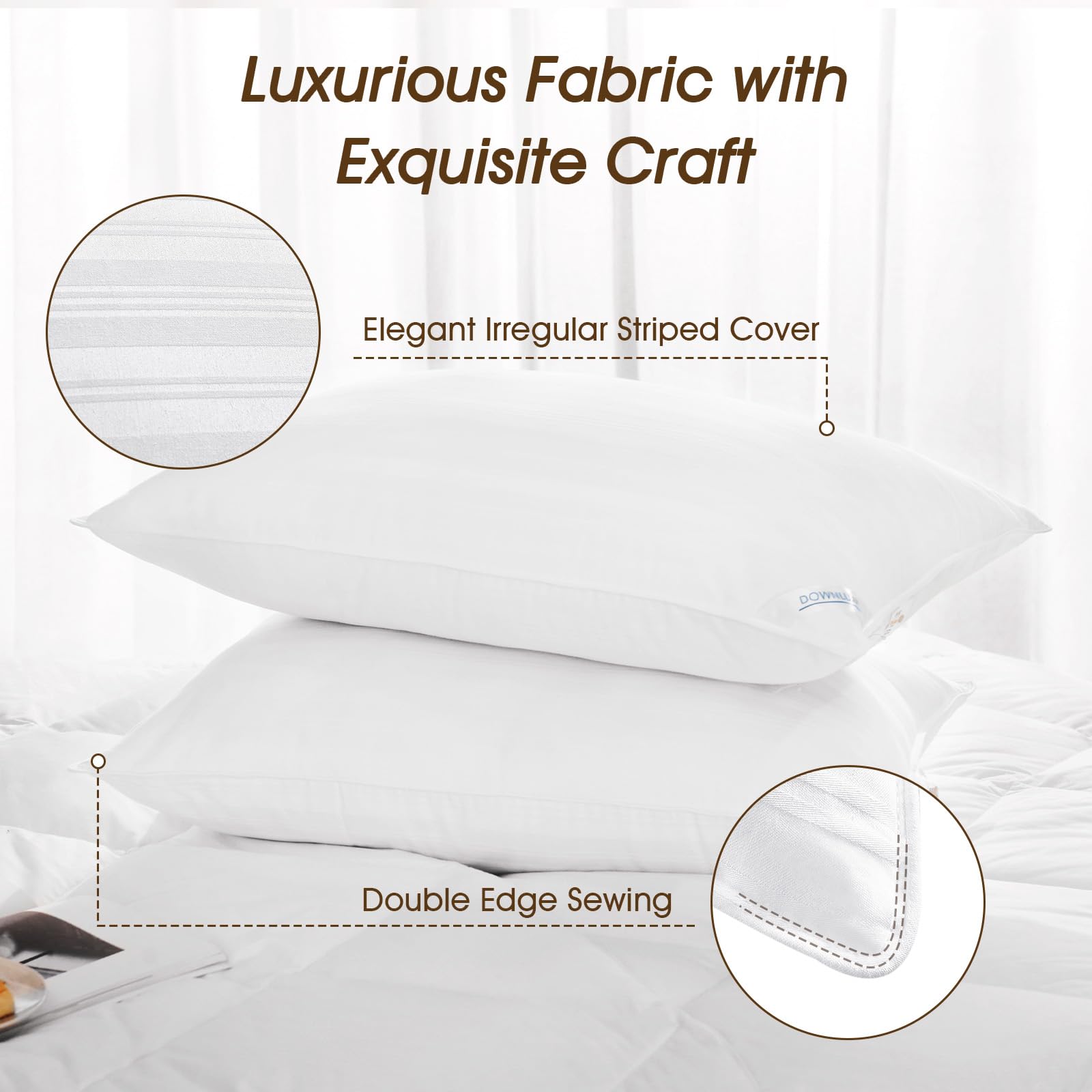 downluxe in bed scene demonstrates versatility for side back or stomach sleepers