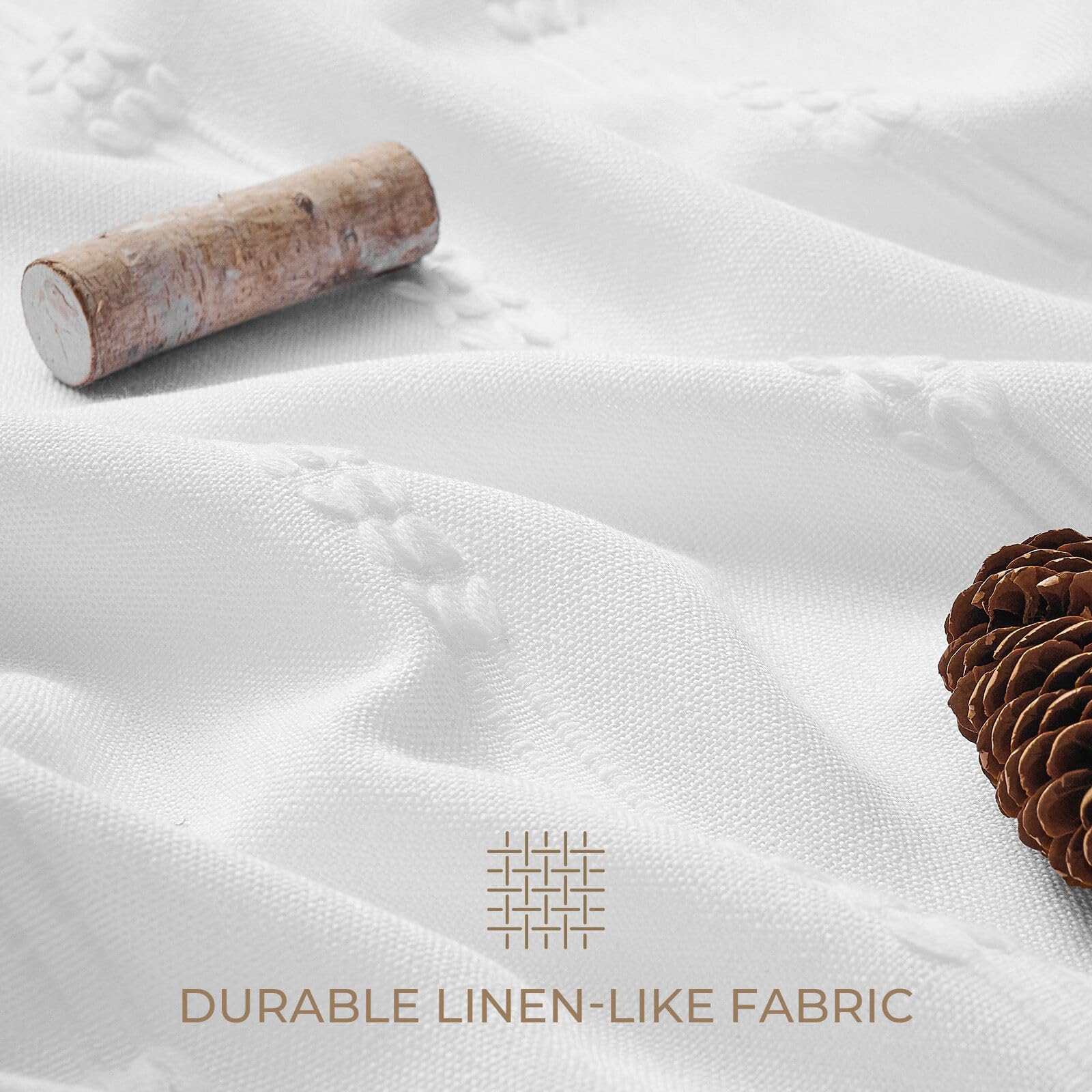 Downluxe soft polyester fabric curtain provides easy machine wash care.