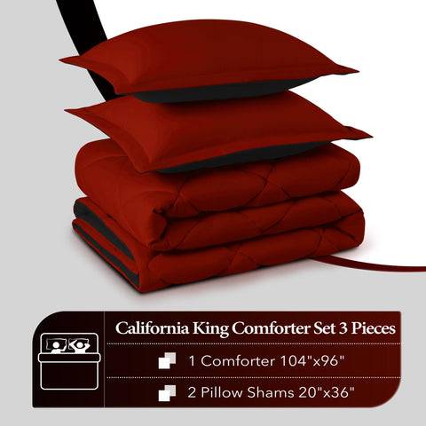 Downluxe solid comforter set enhances bedroom decor with simple, modern elegance.