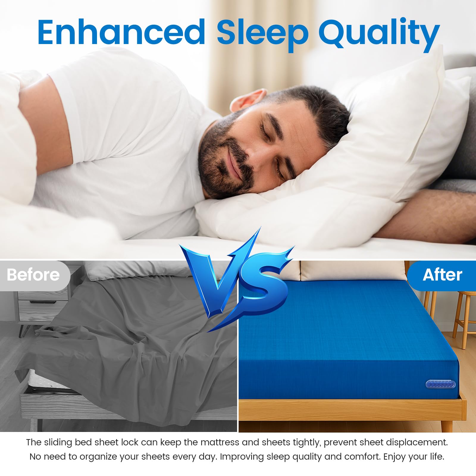 Downoop Bed Lock Holder protects sheets with clipless design and gentle tension