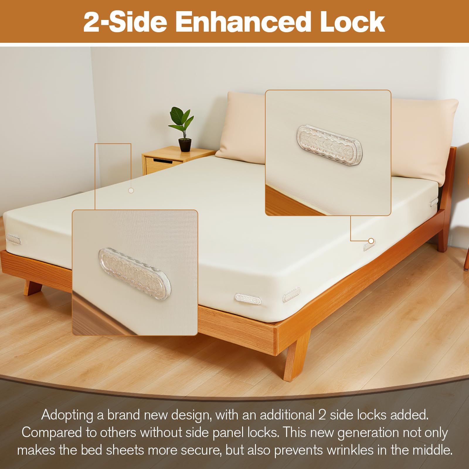 Downoop Bed Lock Sheet Holders Corner-Clamp-Free design prevents sheet damage.