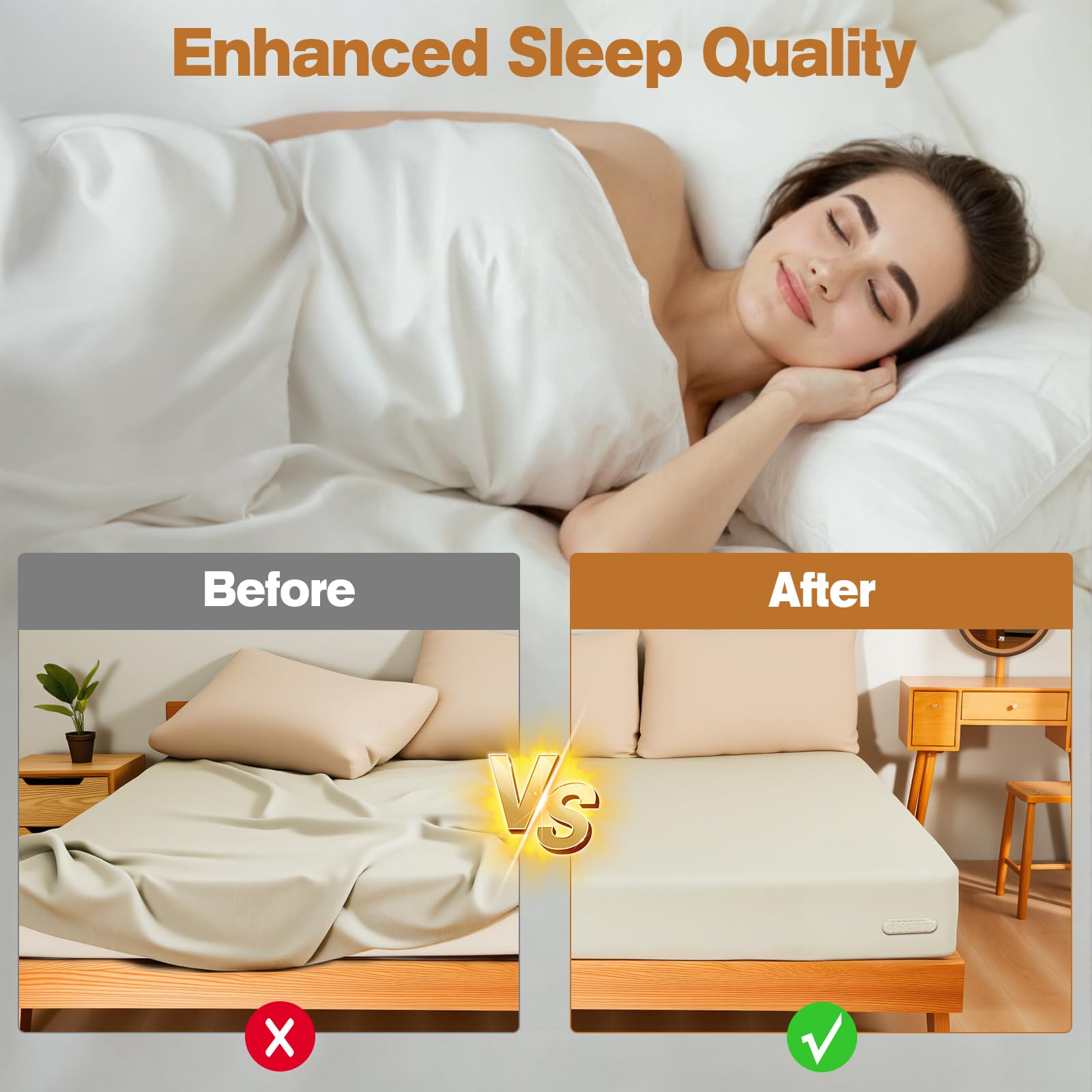 Downoop Bed Lock Sheet Holders Easy-Remove allows effortless bed changes.