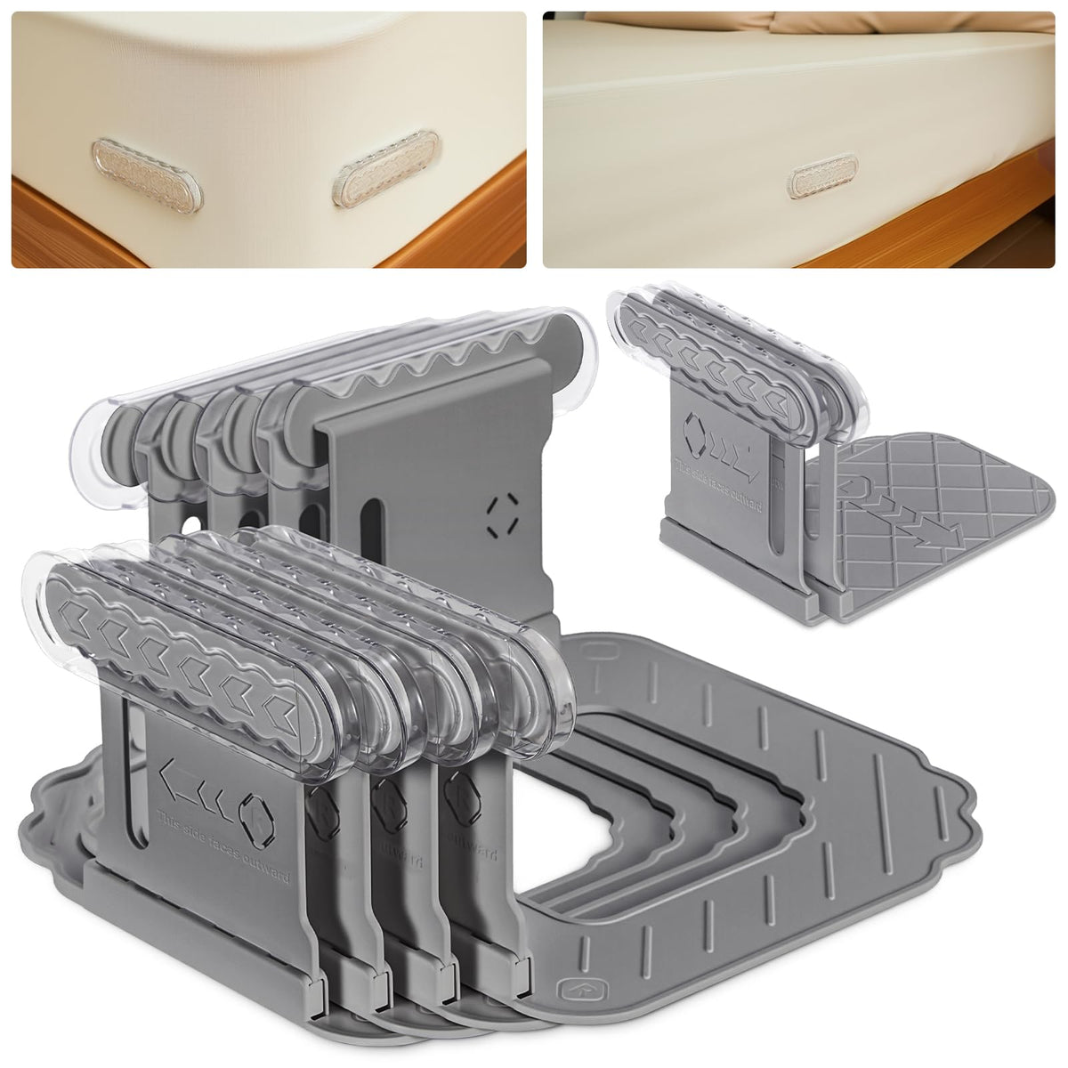 Downoop Bed Lock Sheet Holders main structure secures sheets for a tidy bed.