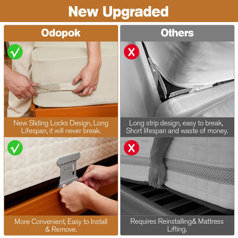 Downoop Bed Lock Sheet Holders Sheets-Protection guards fabric from wear.