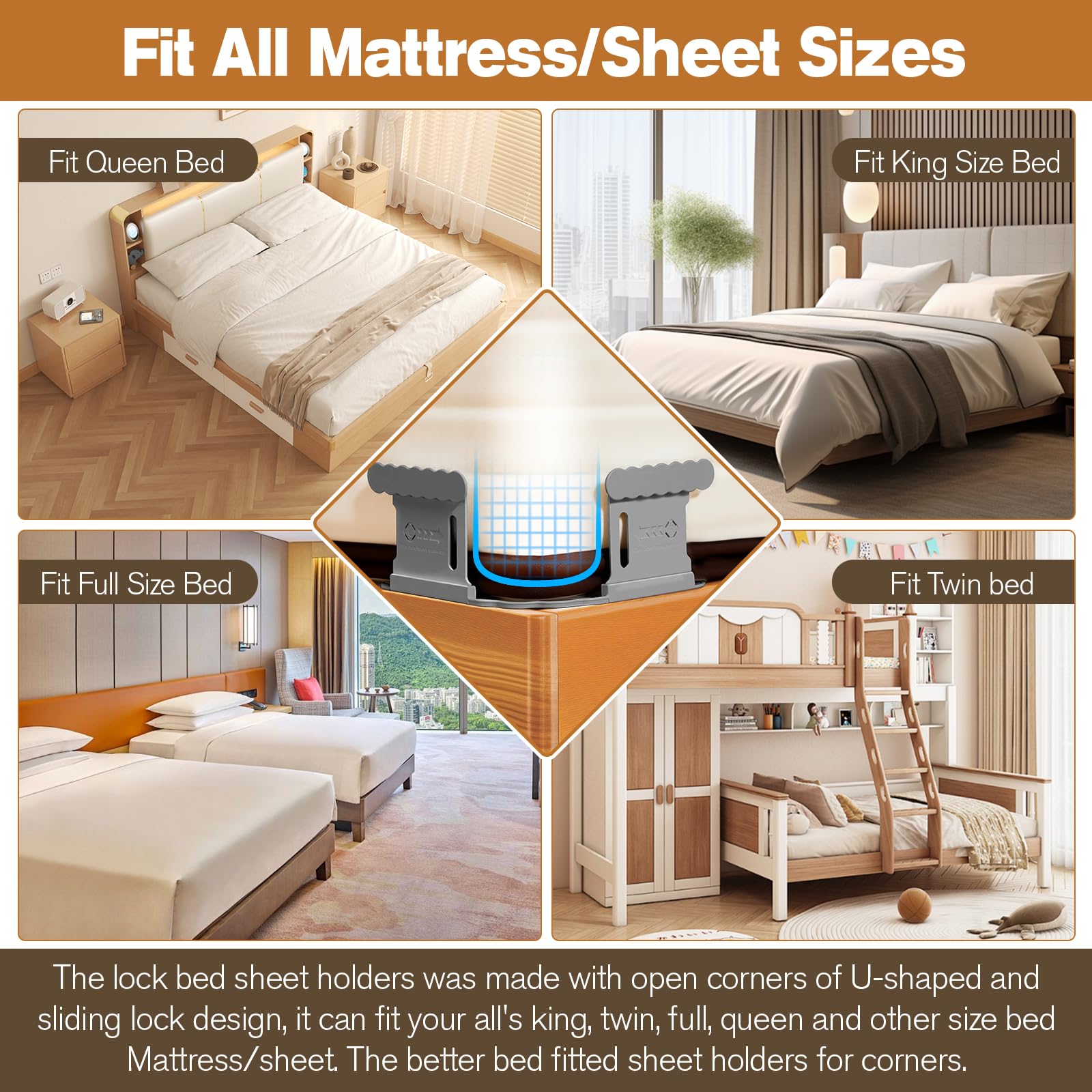 Downoop Bed Lock Sheet Holders Sleep-Comfort supports a steadier night rest.
