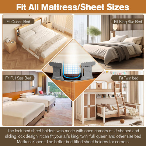 Downoop Bed Lock Sheet Holders Sleep-Comfort supports a steadier night rest.