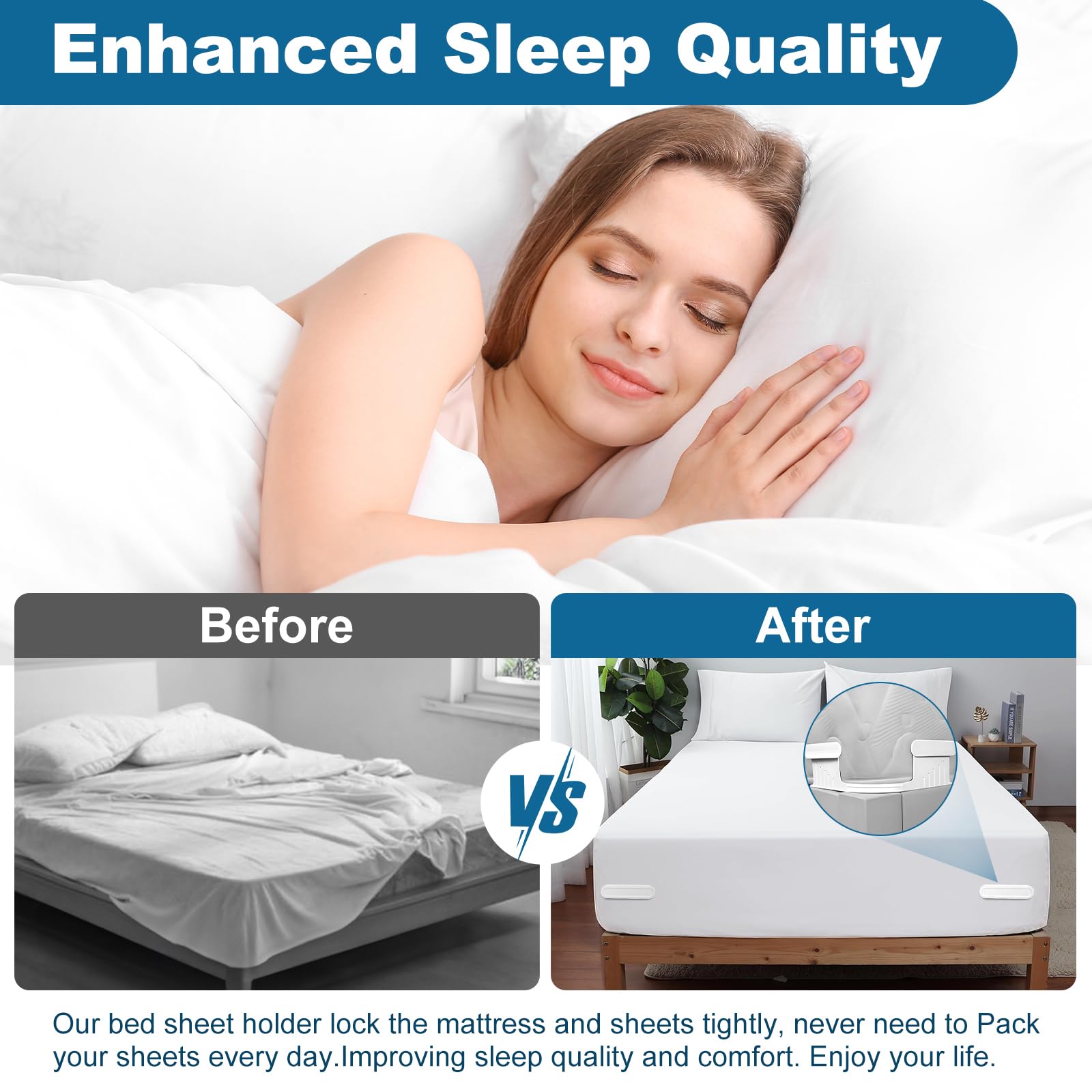 Downoop Bed Lock keeps sheets tight, reducing night-time adjustments.
