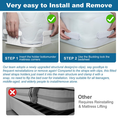 Downoop sheets stay tightly secured, reducing daily sheet rearrangement and sleep interruptions