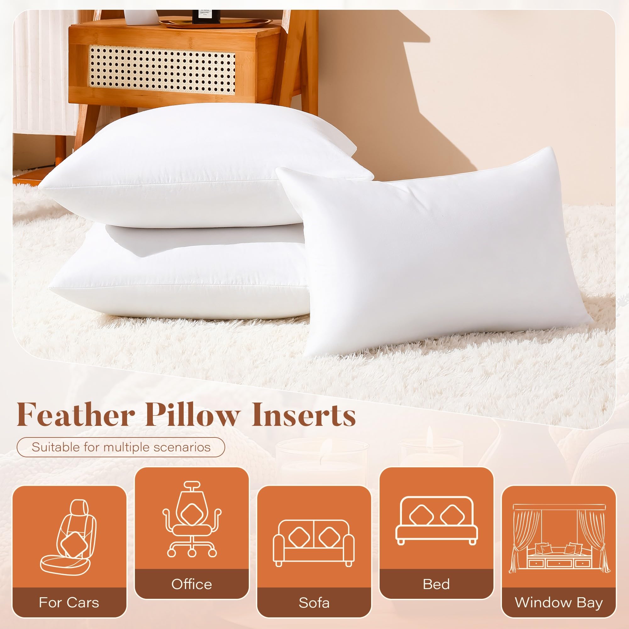Downstoria fluffy feather fillings provide soft, cushiony support
