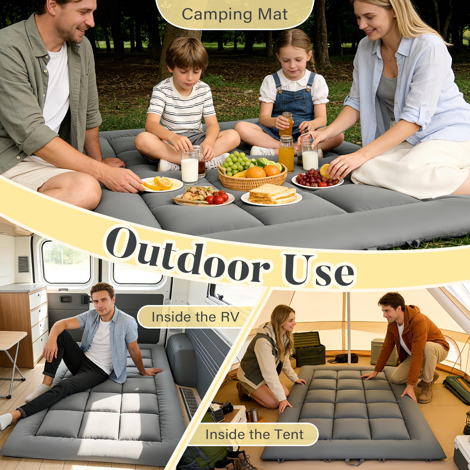 DOWNSTORIA multi-scenario floor mattress suitable for bedroom, living room, or studio.
