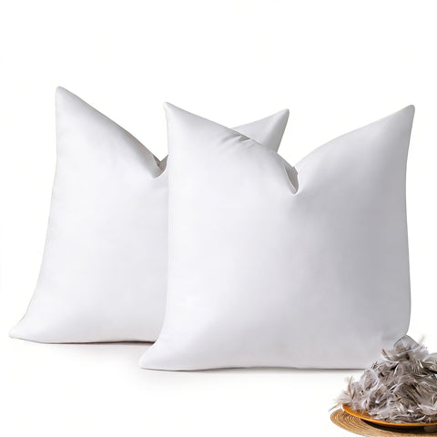 Downstoria pillow inserts 24x24, pack of 2, plush support for bed and sofa