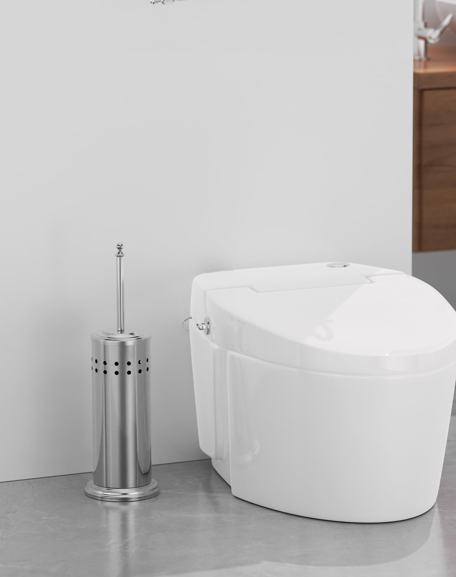 DOWRY compact design supports storage in small bathrooms.