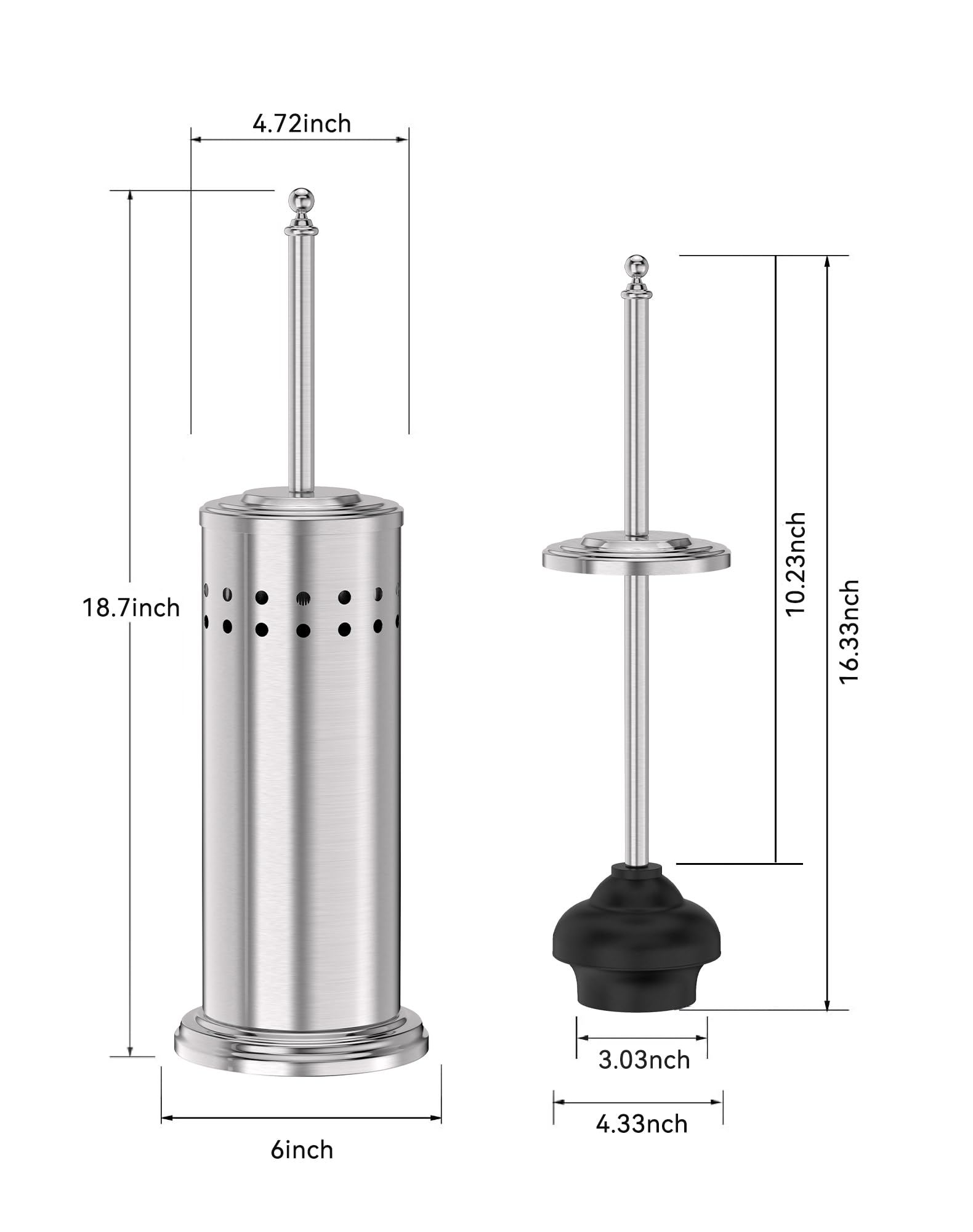 DOWRY nickel-finish canister showcases durable construction and easy maintenance.