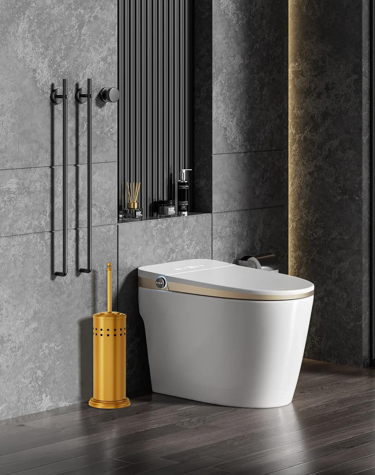 Dowry rust-resistant iron canister ensures durability in busy bathrooms