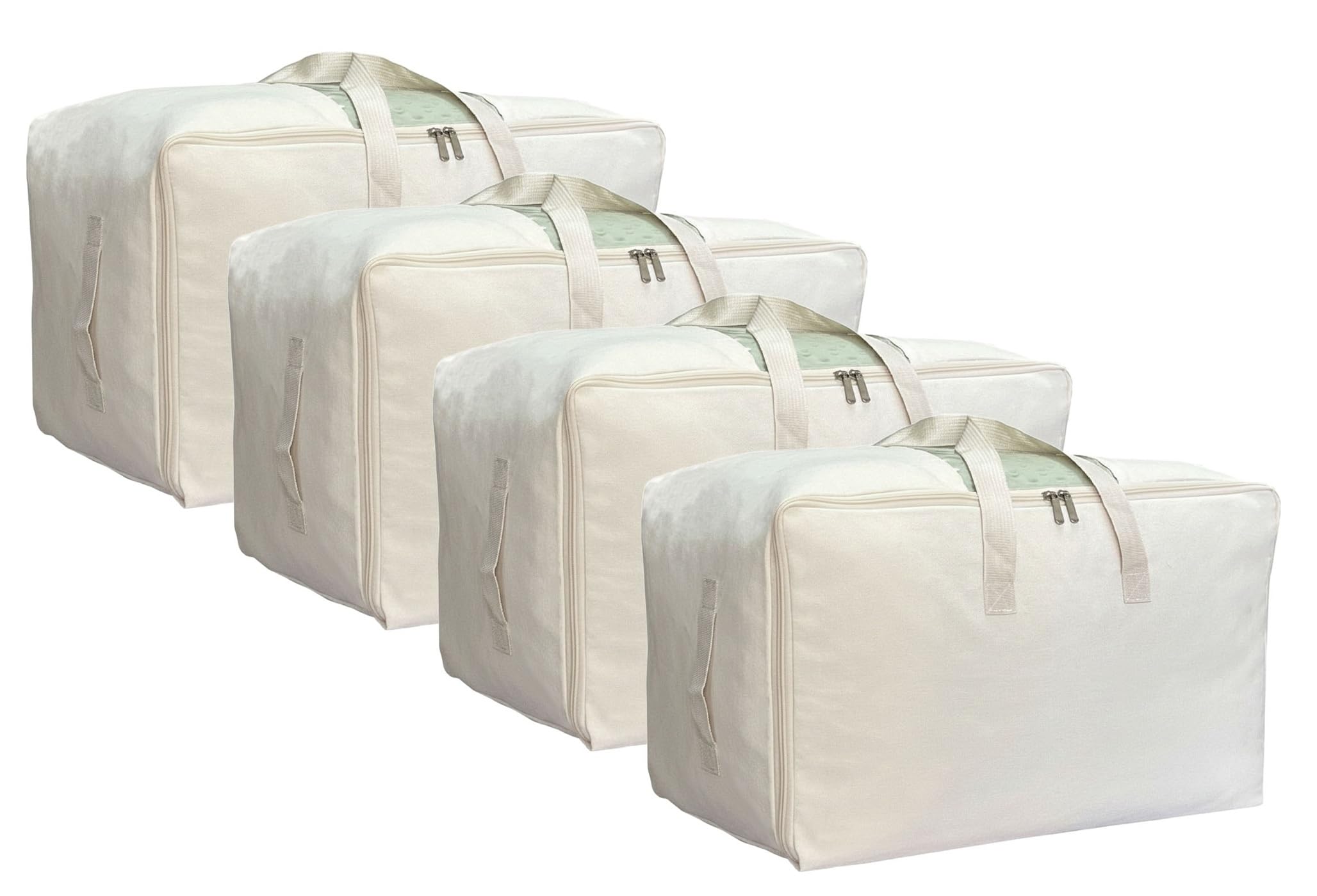 DoYiKe soft large canvas storage bag with zipper and window for easy visibility.