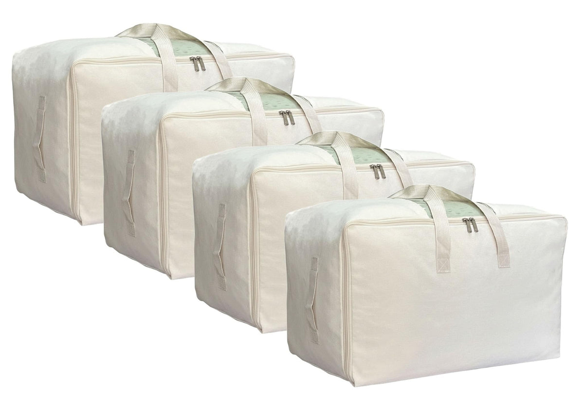 DoYiKe soft large canvas storage bag with zipper and window for easy visibility.