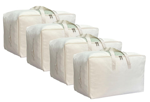 DoYiKe soft large canvas storage bag with zipper and window for easy visibility.