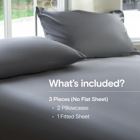 DOZ by SIJO sheet set storm-queen satin weave close-up highlighting softness.