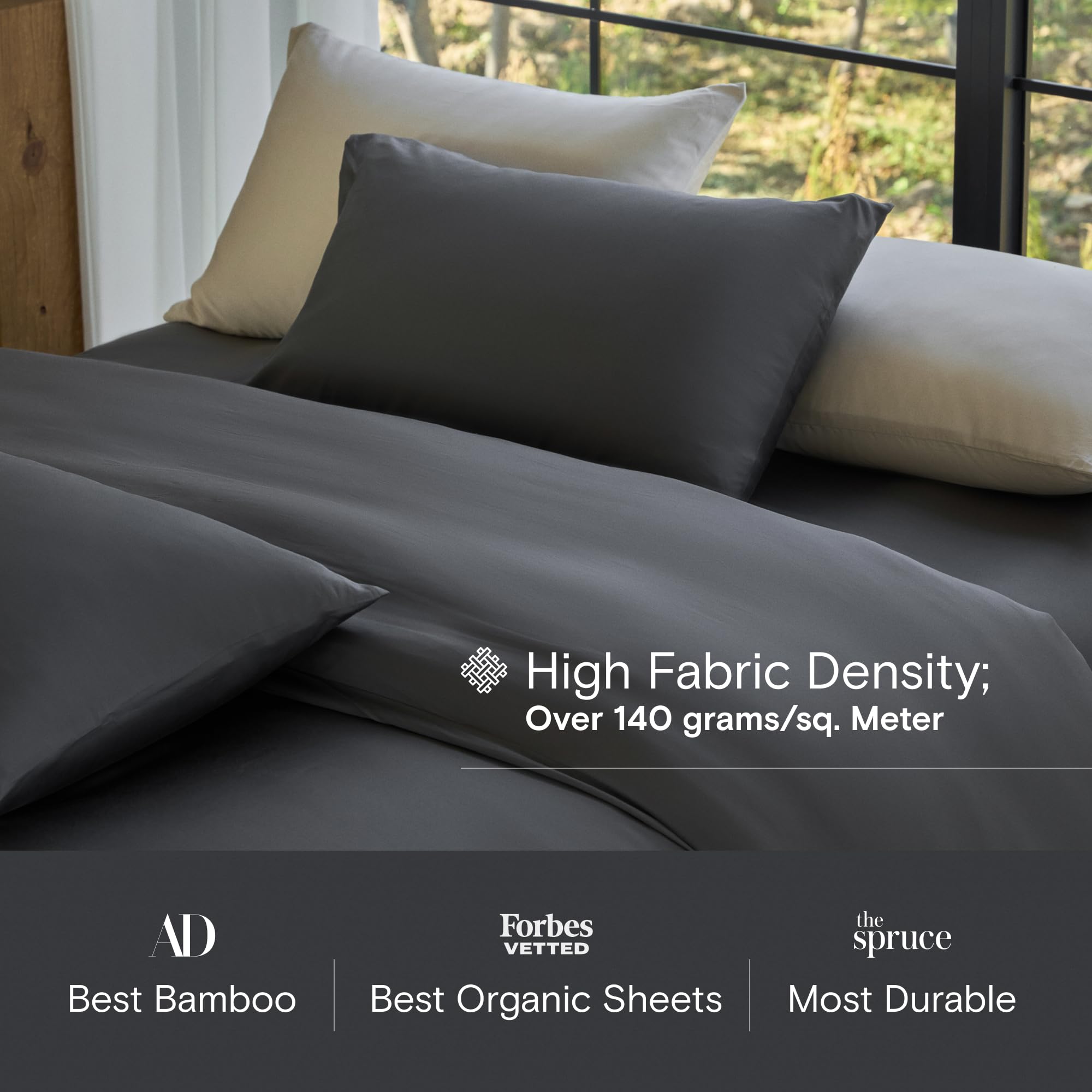 DOZ by SIJO Storm close-up of cooling, breathable bamboo fabric on duvet cover.