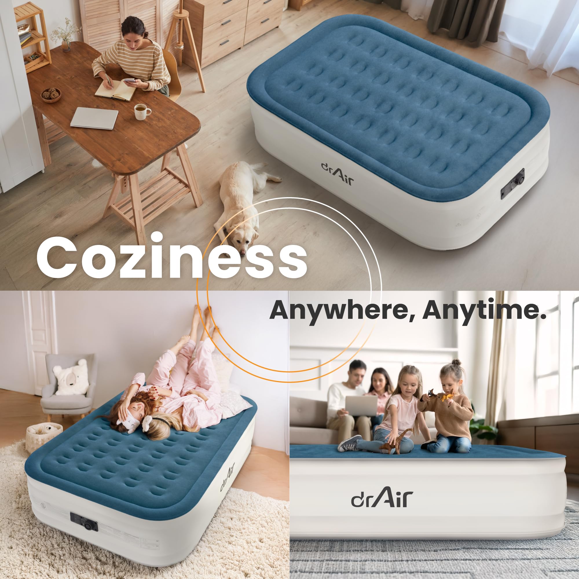 Dr. Air full mattress accommodates two people and fits standard sheets.