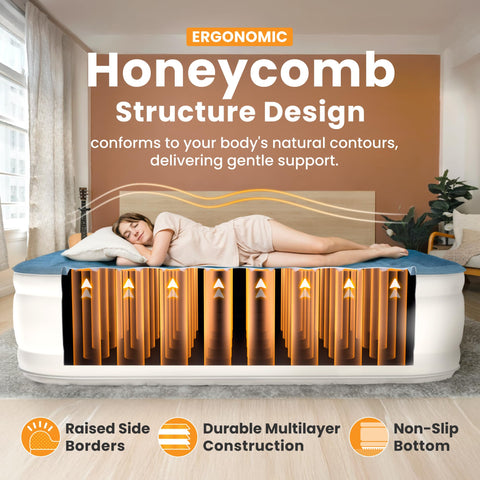 Dr. Air Twin air mattress velvet flocked surface feels soft and keeps sheets in place.