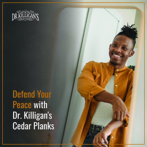 Dr. Killigan's cedar blocks protecting garments in a closet.