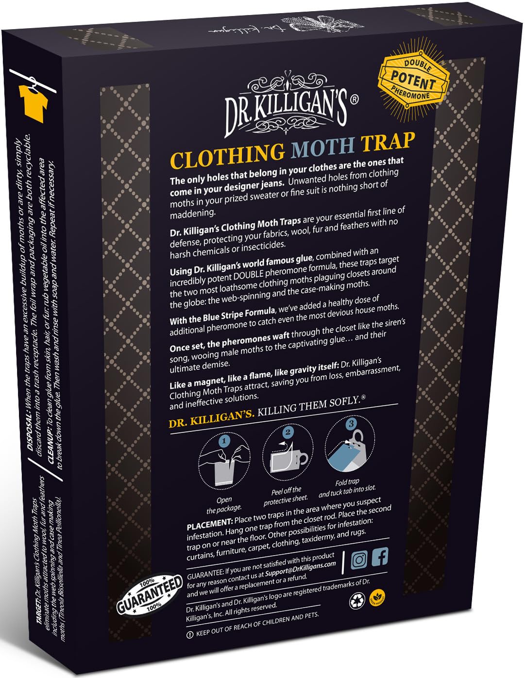 Moth protection for fur, wool, cashmere with Dr. Killigan's traps