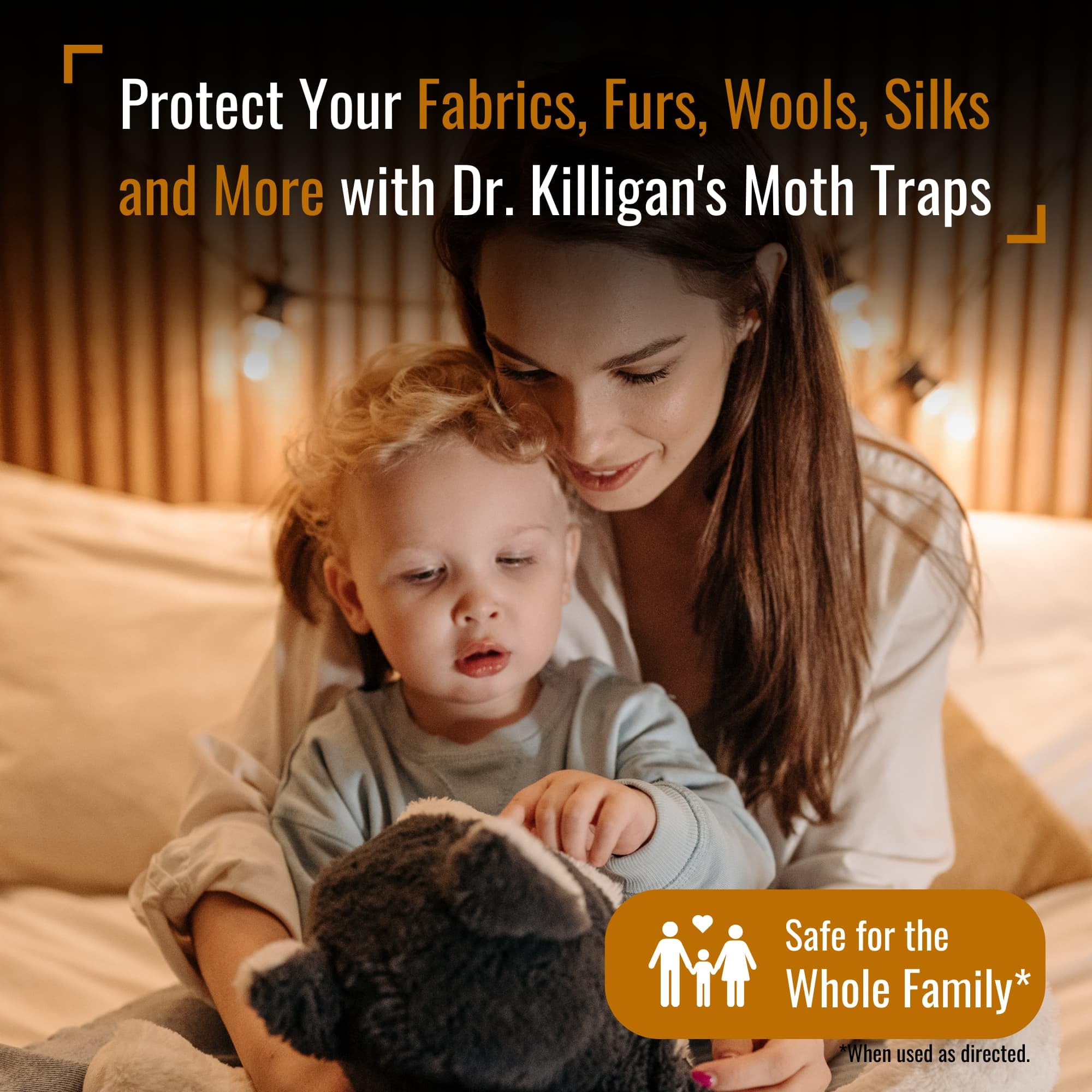 Glue area and pheromone lure on Dr. Killigan's trap highlights non-toxic setup.