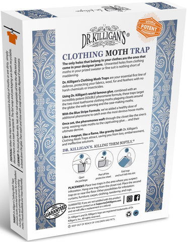 Dr. Killigan's six-pack packaging indicates value for closets needing protection.