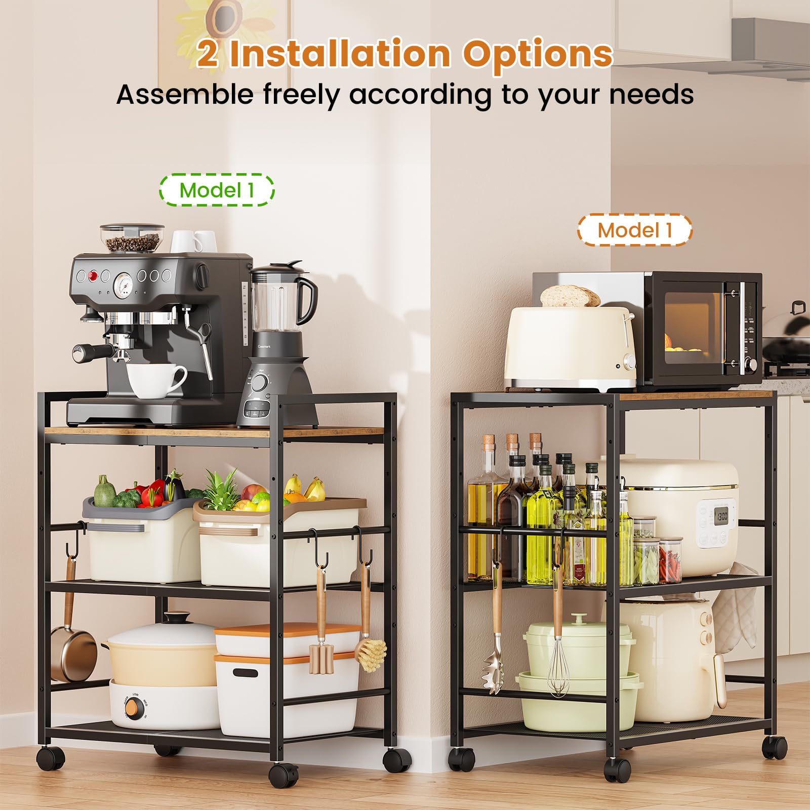 Draelibor cart with lockable wheels for secure placement and easy movement