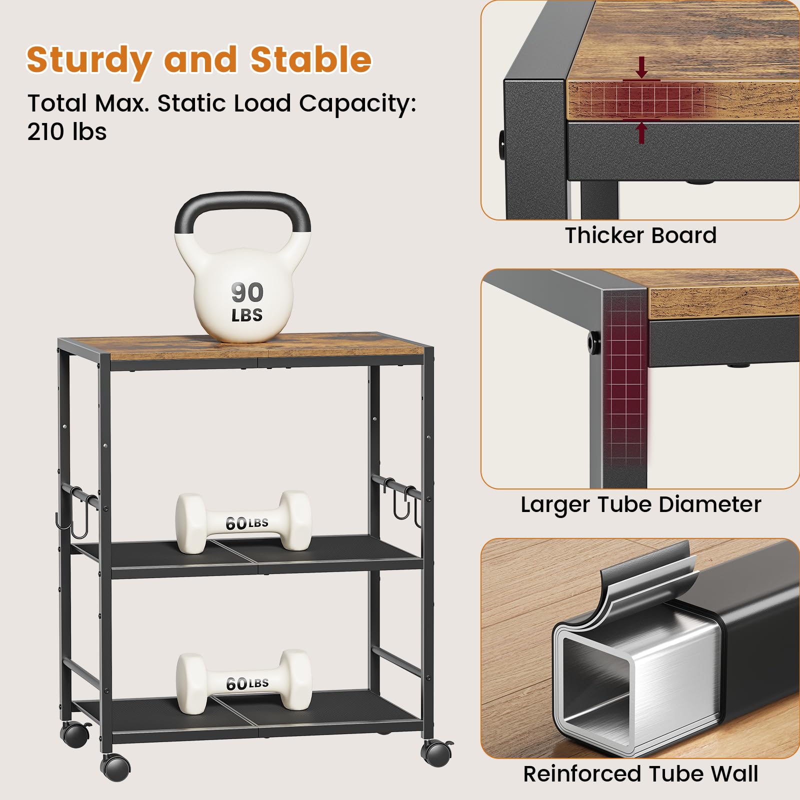 Draelibor plant-shelf kitchen-cart adding greenery to living spaces