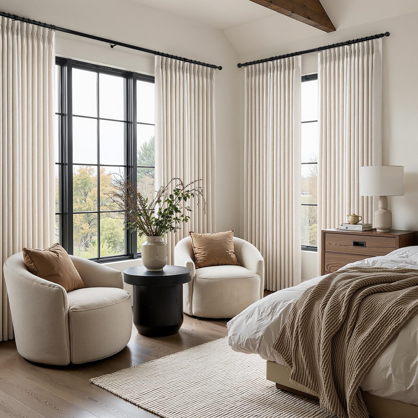 Light-filtering design preserves natural light while maintaining privacy.