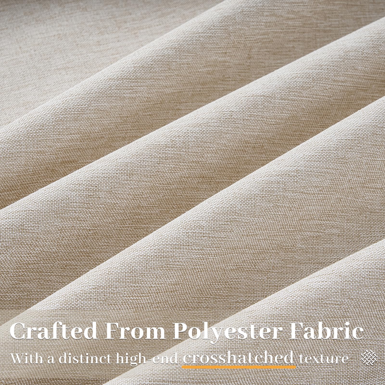 Linen textured fabric from Drapenova adds sophistication and breathability.