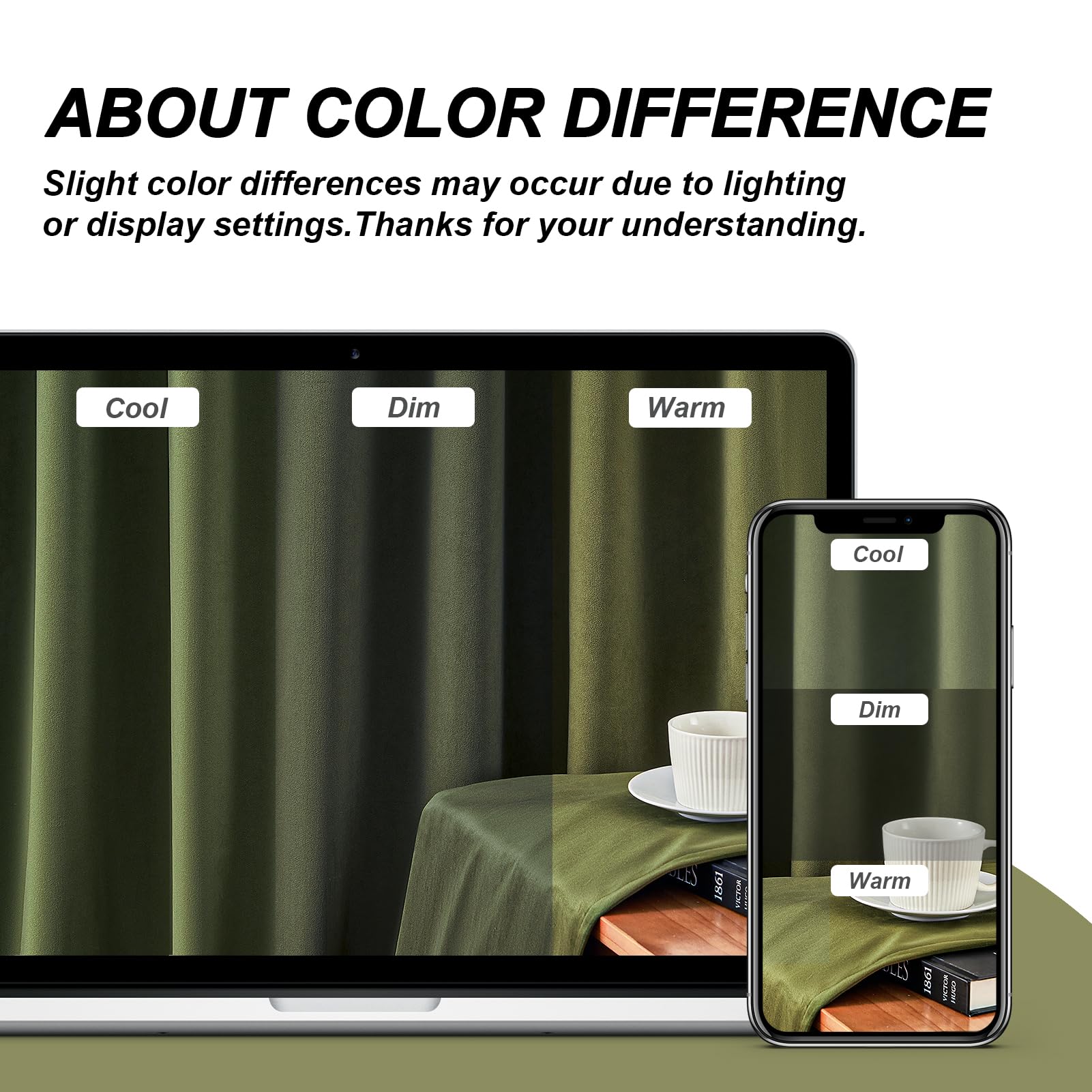 Drapenova moss green velvet curtains shimmer in certain lighting