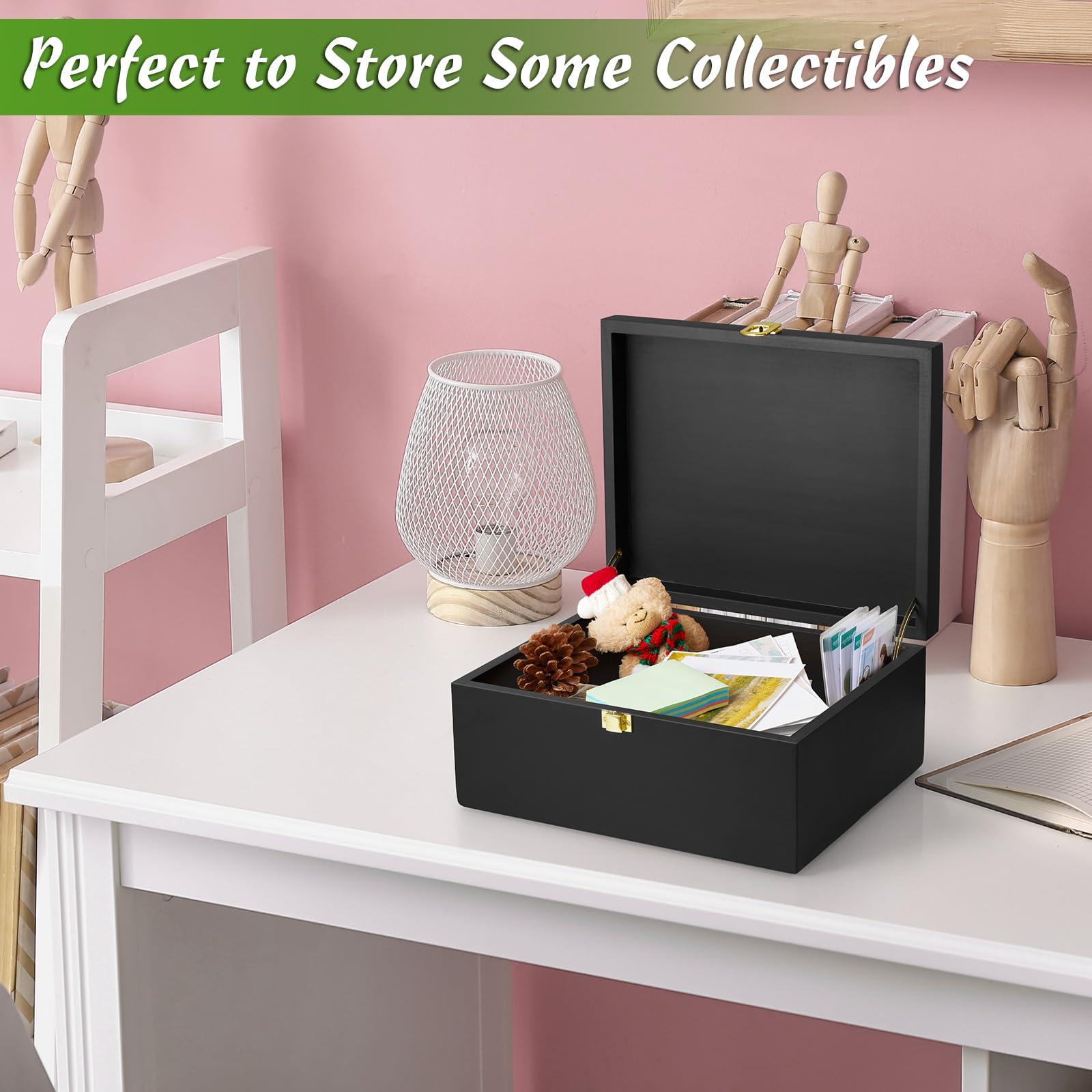 DRASTAR keepsake box interior shows space for photos and jewelry.