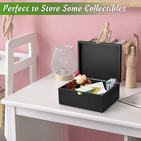 DRASTAR keepsake box interior shows space for photos and jewelry.