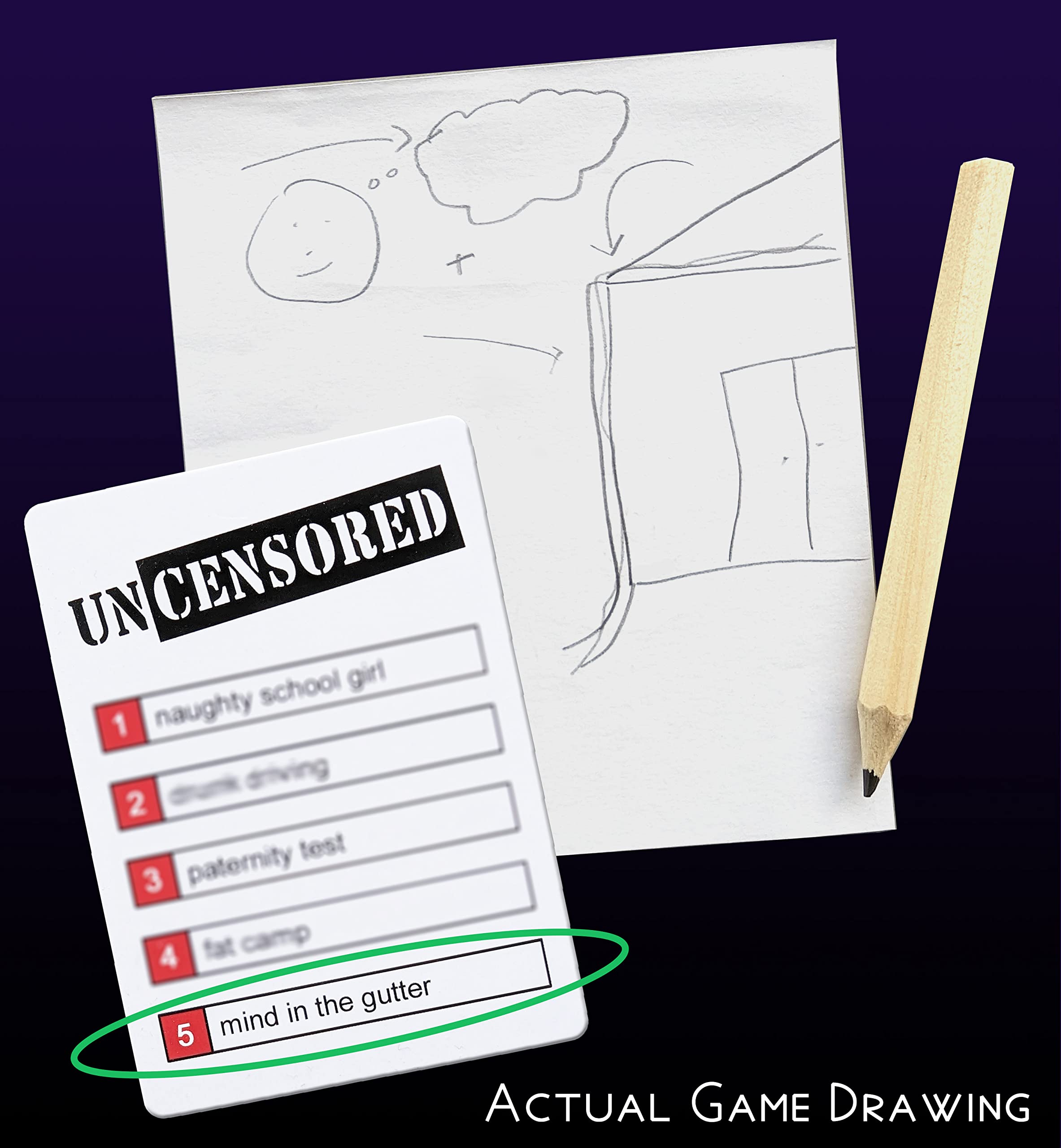 Drawing Without Dignity 150 premium cards, timer, and drawing pad included.