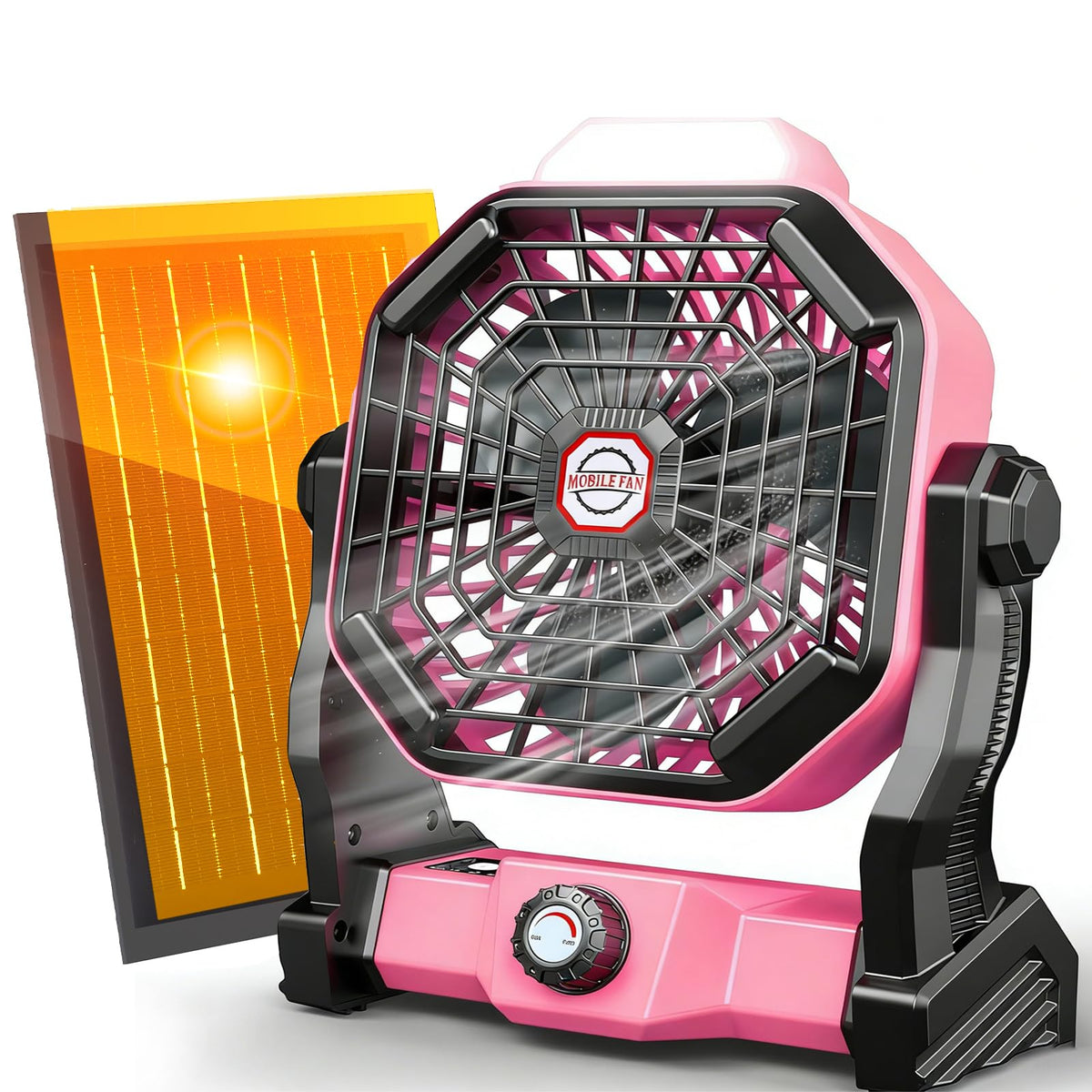Drchop rechargeable solar fan assembled for outdoor cooling on camping trips