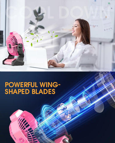 Drchop solar fan charging via Type-C for fast versatile recharging