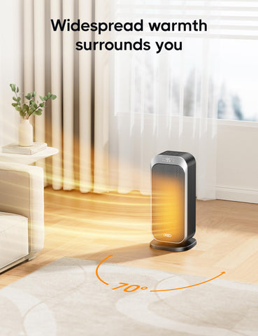 DREO 70-degree oscillation distributes heat more evenly
