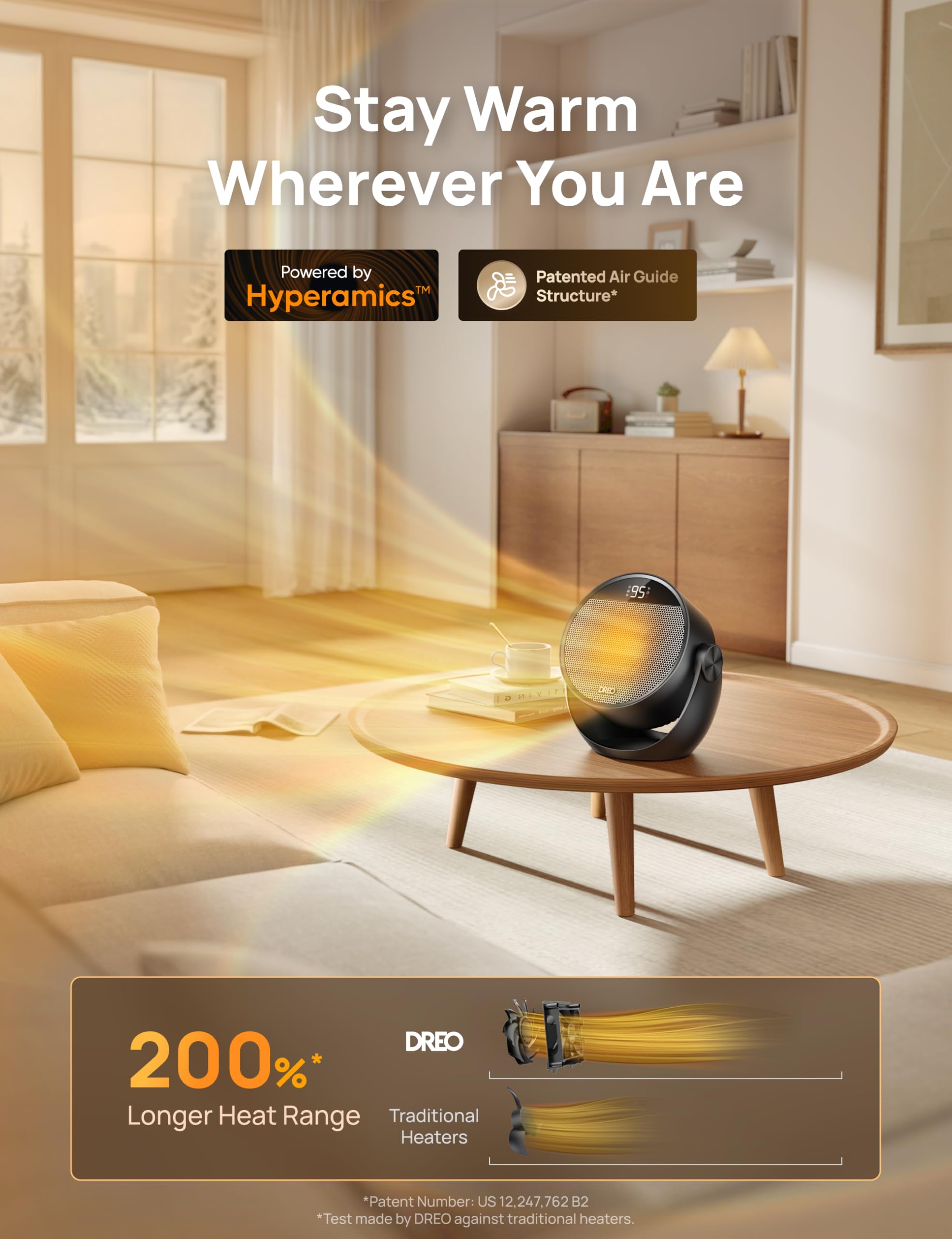 DREO quiet operation shows calm space with low noise
