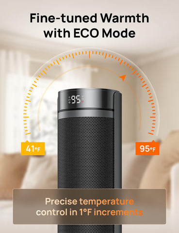 DREO space heater eco mode helps save energy while staying comfortable