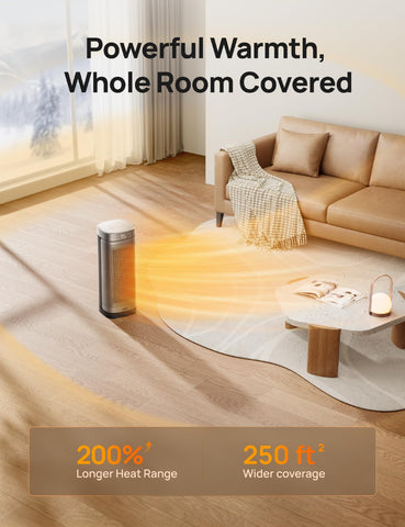DREO space heater quiet operation for peaceful evenings