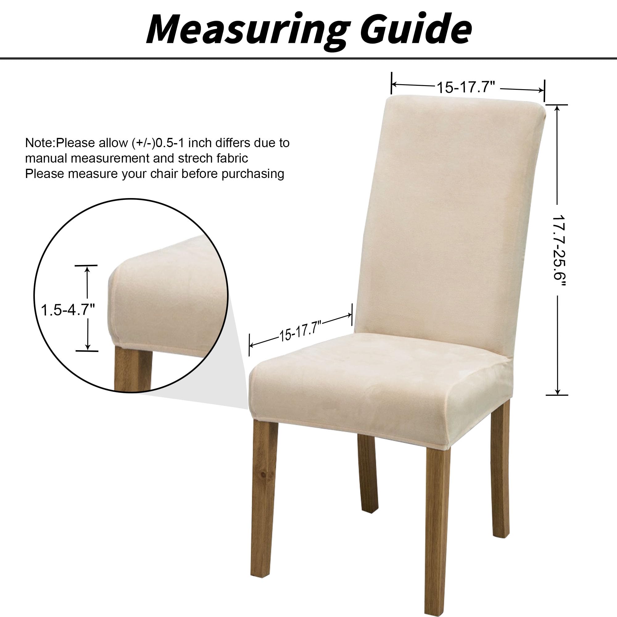 Machine washable cream dining chair cover maintains color and softness