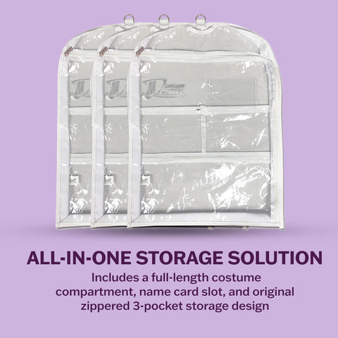 Dream Duffel clear bag with a 2-inch gusset for fluffy outfits.