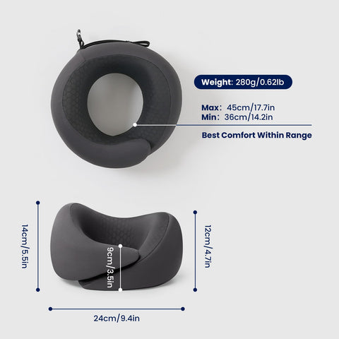 Dream Valley neck pillow asymmetrical design for customizable height.