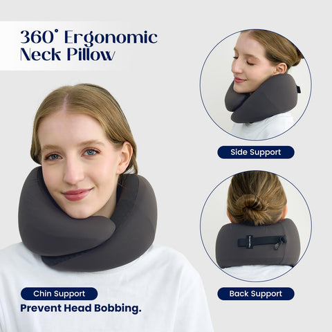 Dream Valley neck pillow memory foam core with fast rebound.